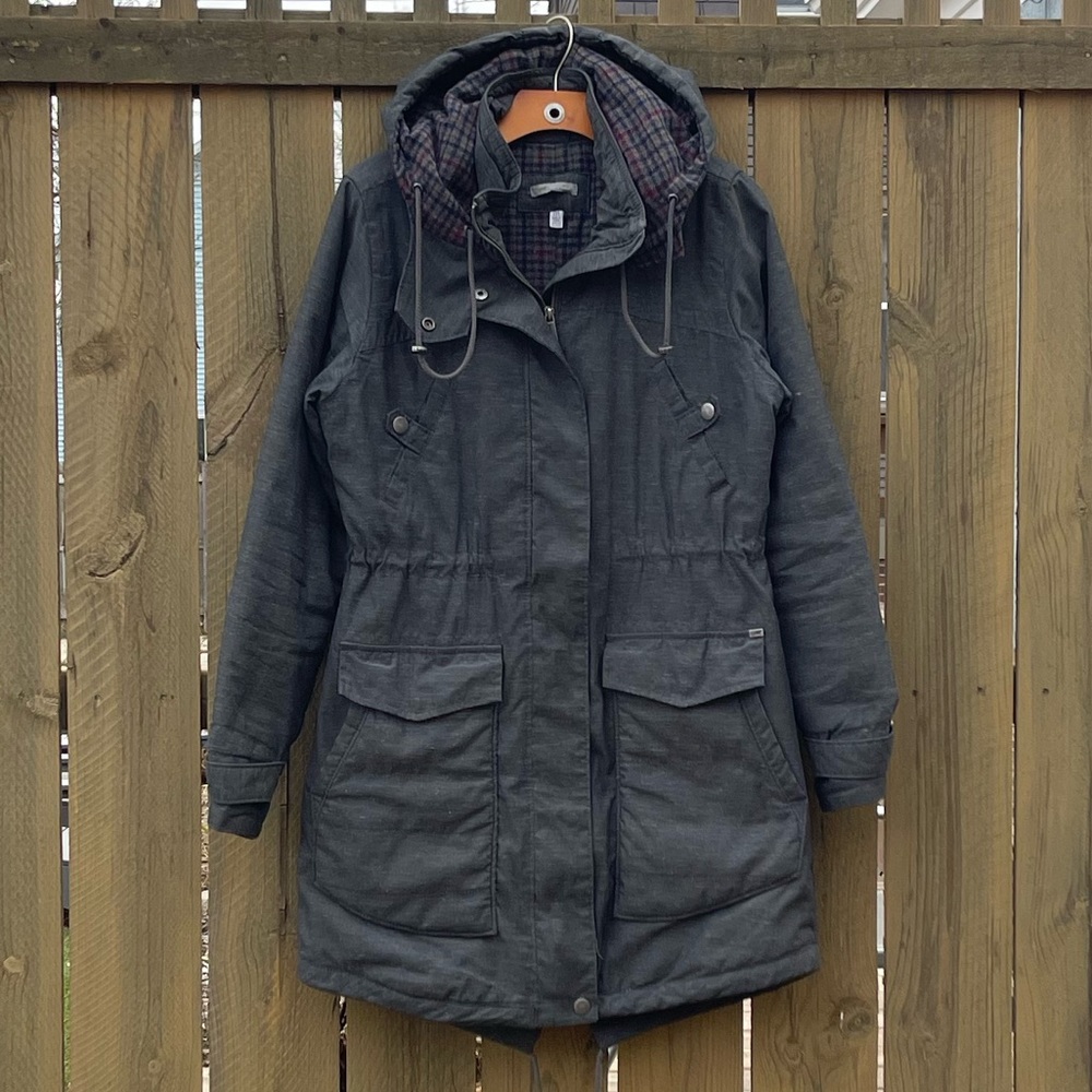 M Toad & Co Organic Cotton and Hemp Gray Hooded Parka Women’s